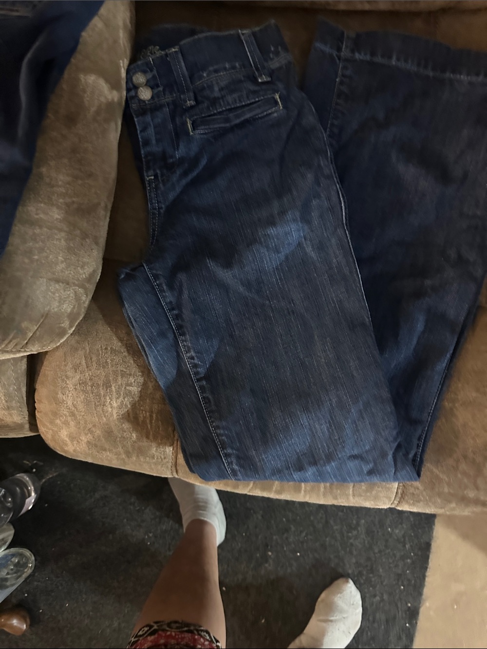 American Eagle Outfitters Women's Dark Blue Flare Jeans
